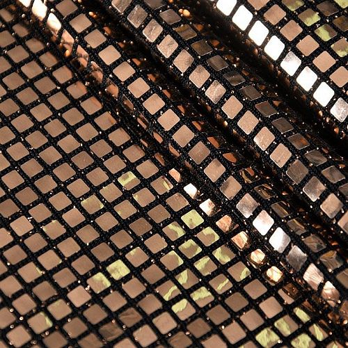 Трикотаж с пайетками 056-11075 черный/золото