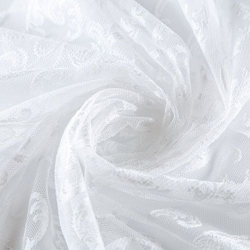 Тюль жаккардовый h-285 см 02-01-05077 белый однотонный