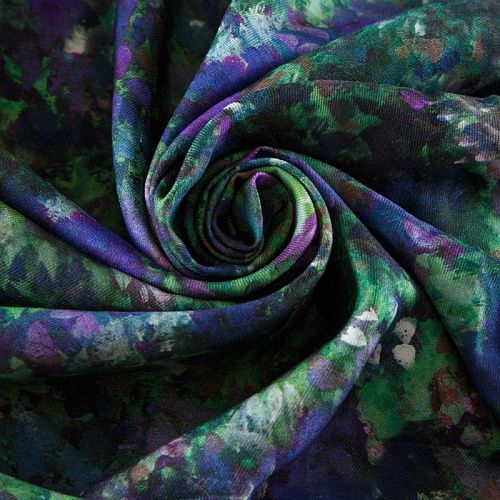 Твил-штапель 069-12248 зеленый принтованный