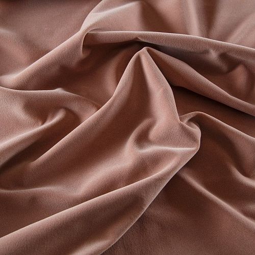 Ткань портьерная негорючая бархат 09-02-13729 светло-коричневый однотонный