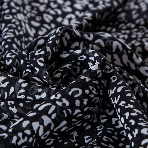 Шифон 068-13570 черный принтованный