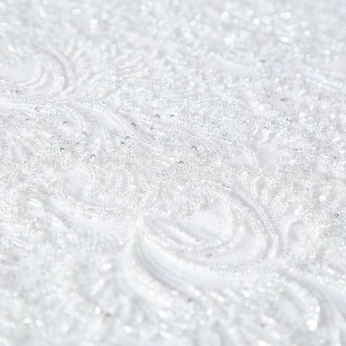 Шантильи с вышивкой и бисером 031-19787 теплый белый