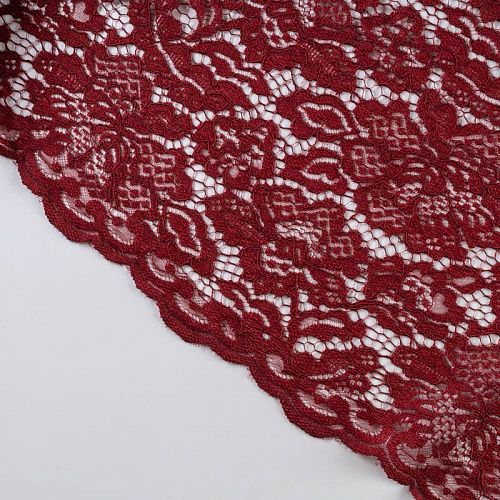 Гипюр К33-511 бордовый однотонный