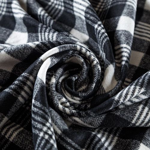 Шотландка К25-7691 черно-белый принтованный Col.2