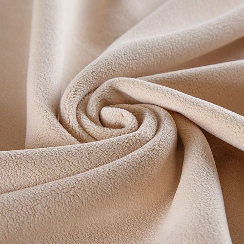 Флис 2-х сторонний на трикотажной основе 061-15596 топленое молоко однотонный