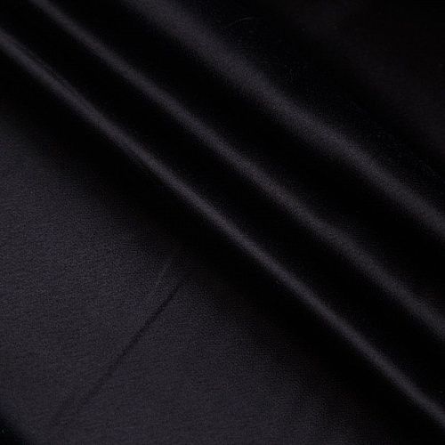 Шелк натуральный стрейч 064-16747 черный однотонный
