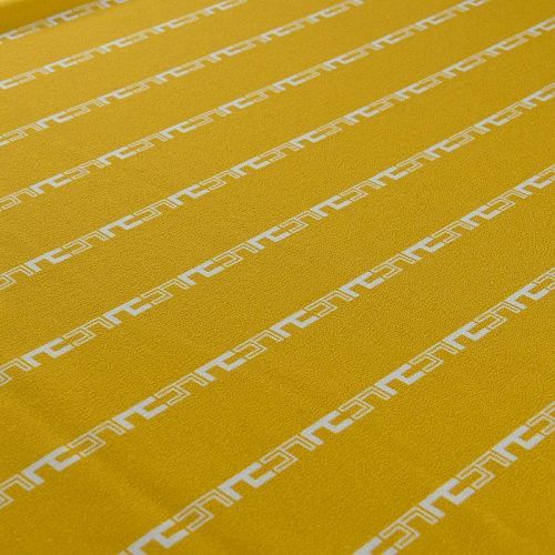 Крепдешин натуральный 028-11942 шафрановый принтованный