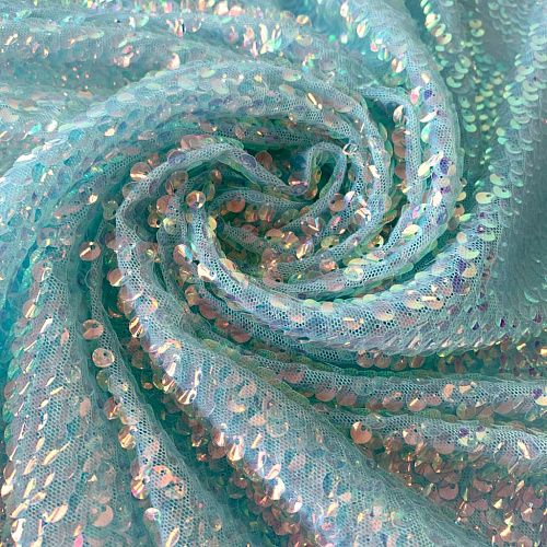 Сетка с пайетками К33-644 мятный