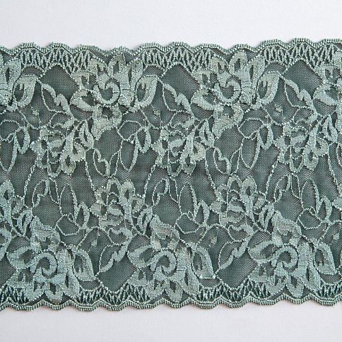 Кружево эластичное 170 мм Ф01-0081 малахитовый зеленый