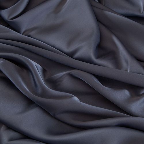 Шелк синтетический 065-18677 серо-стальной однотонный