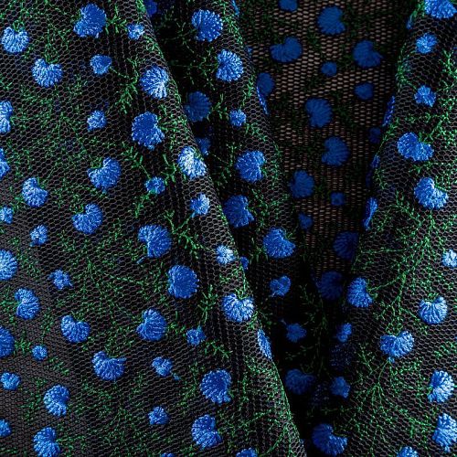 Неопрен-сетка 038-03719 черный с вышивкой