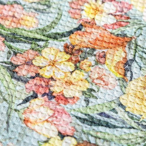 Жаккард 017-03554 голубой принтованный