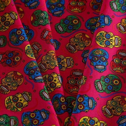 Поплин 063-16606 фуксия принтованный