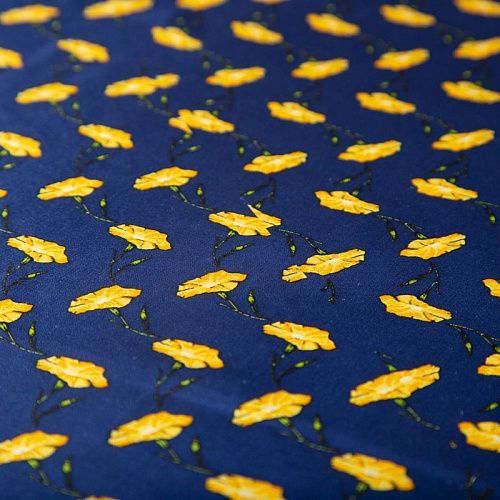 Твил-шелк натуральный купон (крой) 064-19919 синий принтованный