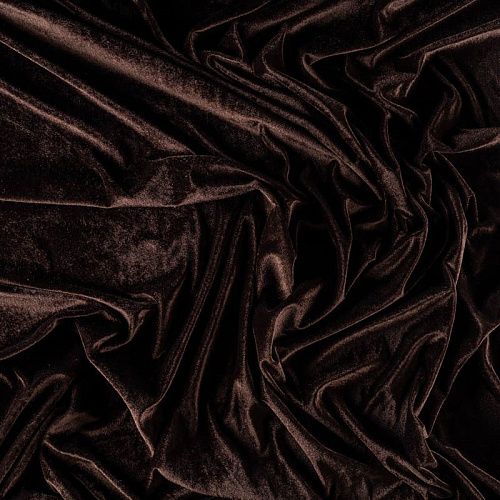 Бархат стрейч К33-775 темный шоколад однотонный