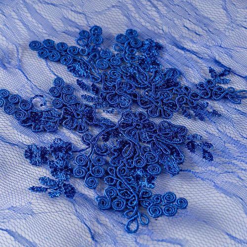 Гипюр К19-224 королевский синий