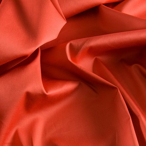 Сатин-коттон стрейч 063-12023 морковно-красный однотонный
