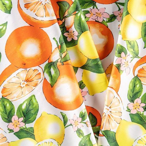 Лайкра К33-484 белый принтованный