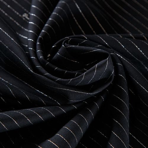 Ткань костюмная Versace 025-19137 черный с люрексом
