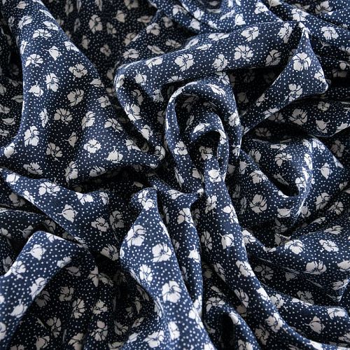 Вискоза 009-11694 темно-синий принтованный