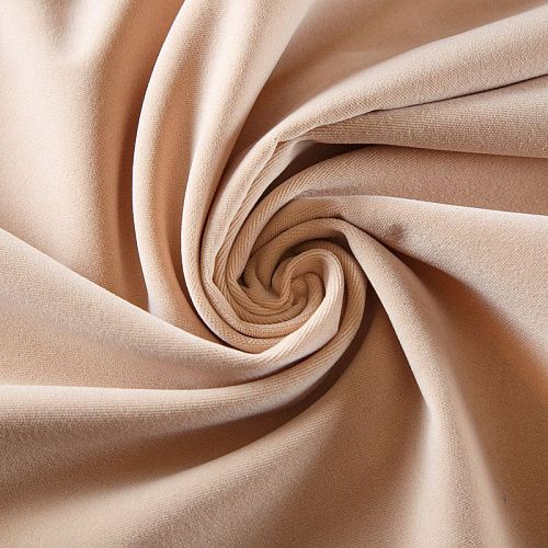 Ткань портьерная негорючая бархат 09-02-13728 светло-бежевый однотонный