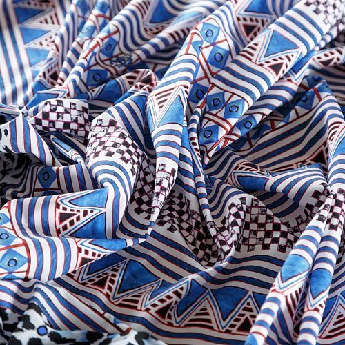 Лайкра 005-06294 белый принтованный