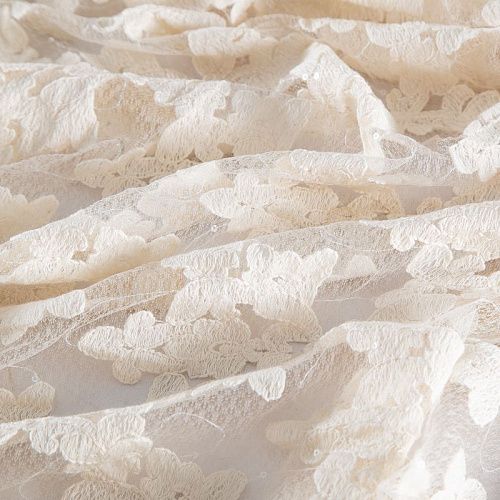 Кружево с пайетками 012-20757 молочный