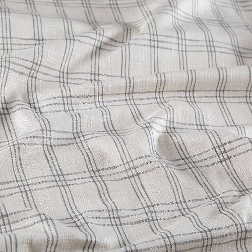 Лен натуральный 035-20207 молочный клетка