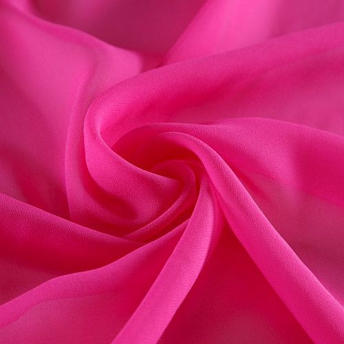 Креп-шифон шелковый 027-17095 розовый однотонный