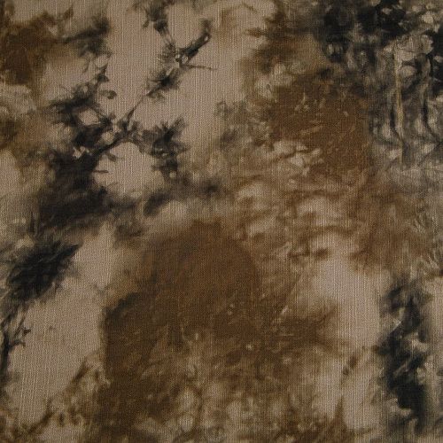 Лен искусственный 035-17441 бежево-черный принтованный