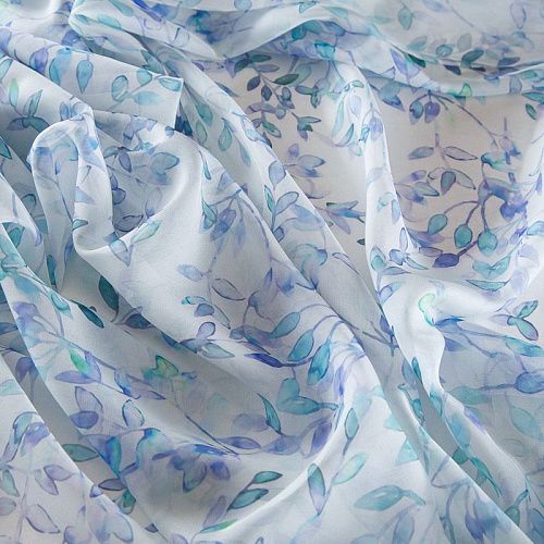 Шифон 068-17390 белый принтованный