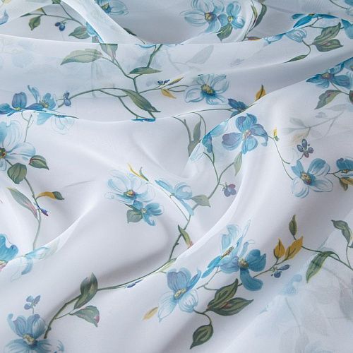 Тюль вуаль 03-01-13167 белый принтованный