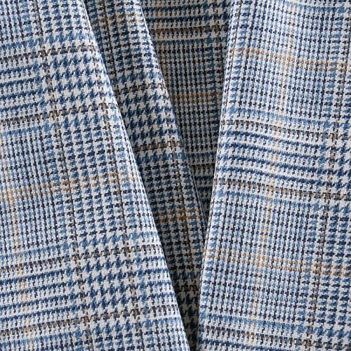 Лен натуральный 035-11973 голубой принтованный