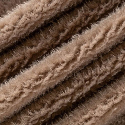 Мех искусственный К36-233 серо-бежевый однотонный