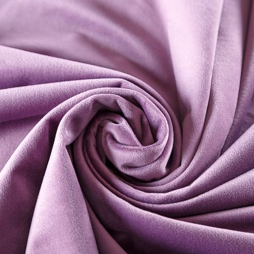 Ткань портьерная бархат h-300 см 09-02-04510 светло-сиреневый однотонный 