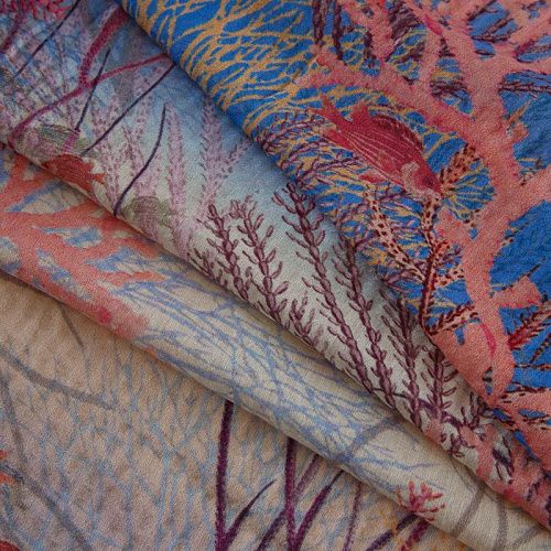 Батист Versace 003-16370 розово-голубой мультиколор