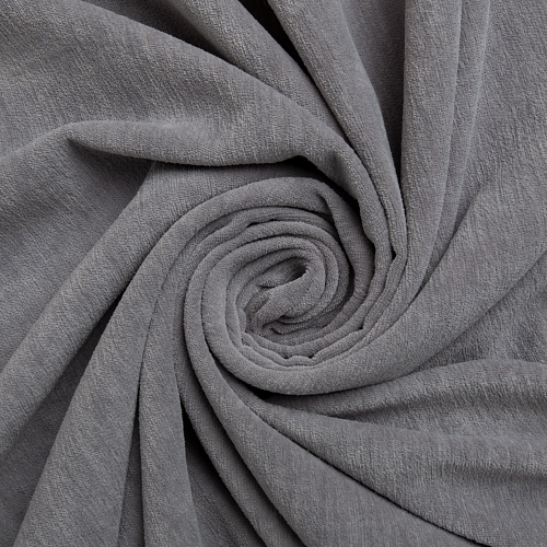 Ткань портьерная шенилл H-300 см 09-02-15440 серый камень однотонный