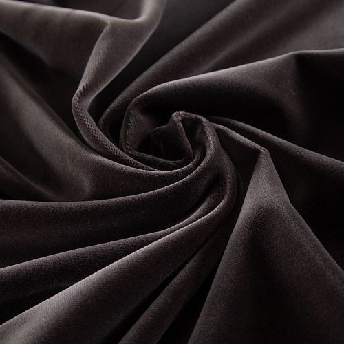 Бархат хлопковый 002-20032 пыльно-шоколадный однотонный