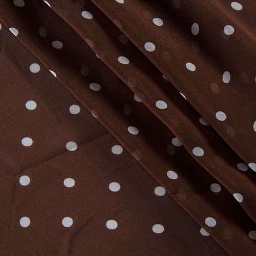 Шифон шелковый 068-12258 шоколадный принтованный