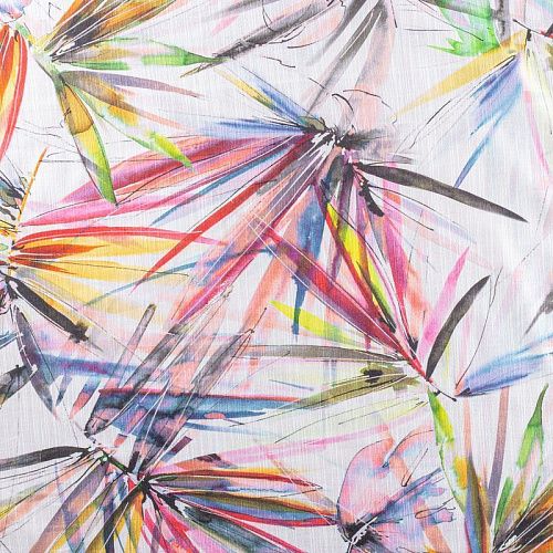 Лен-вискоза 035-1019 молочный принтованный