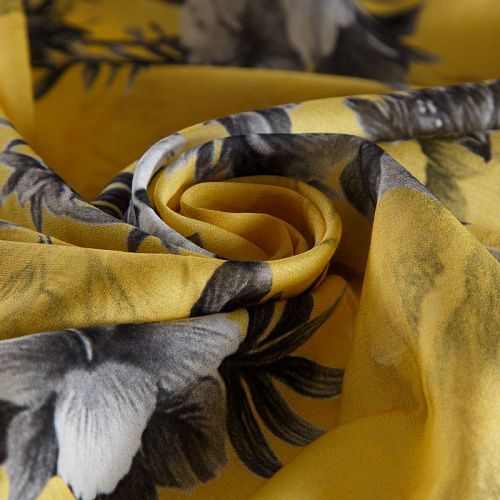 Батист 003-15050 желтый принтованный