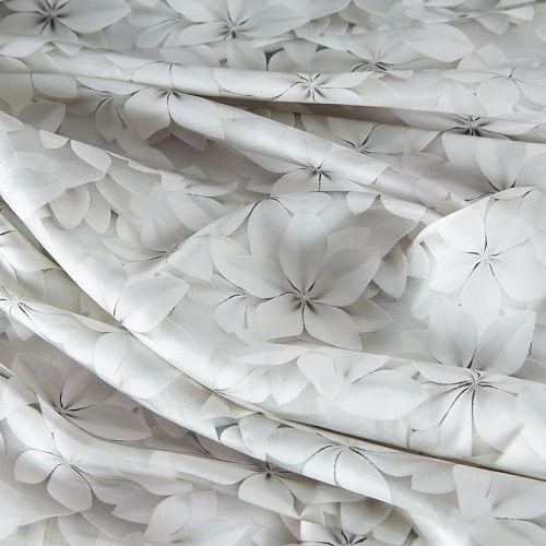 Шелк натуральный 064-20210 серый принтованный