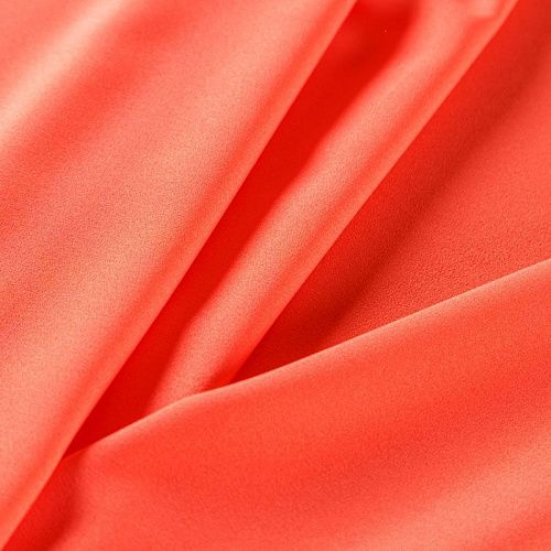 Крепдешин синтетический 029-07352 оранжево-красный однотонный