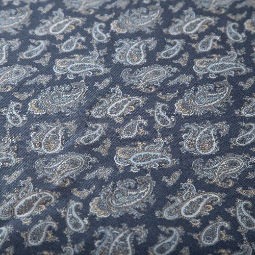 Лен натуральный 035-19901 сине-серый принтованный