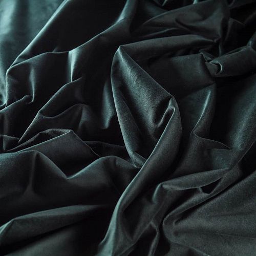 Бархат К32-608 хвойный зеленый однотонный