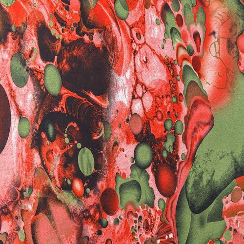 Креп-шифон 027-08231 красный принтованный