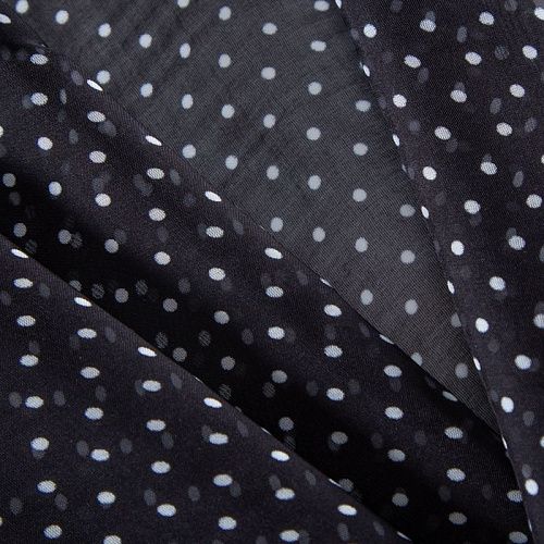 Шифон шелковый 068-20078 черный принтованный