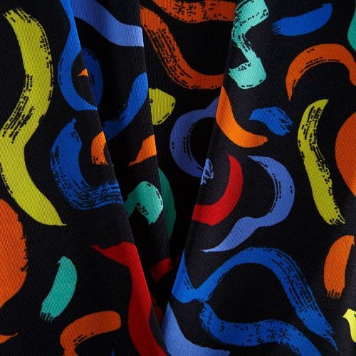 Трикотаж 056-16835 черный принтованный