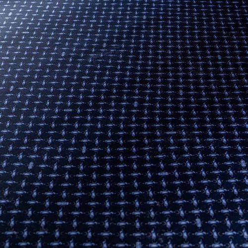 Шелк натуральный К36-244 темно-синий принтованный