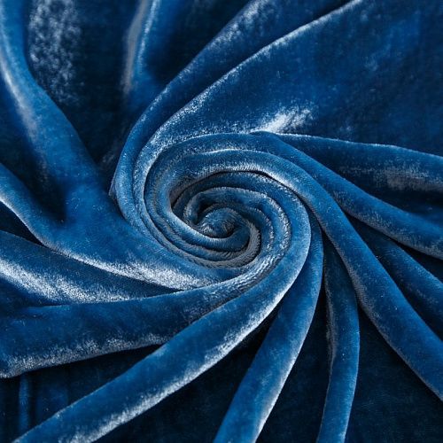 Бархат шелковый 002-17714 лазурно-голубой однотонный